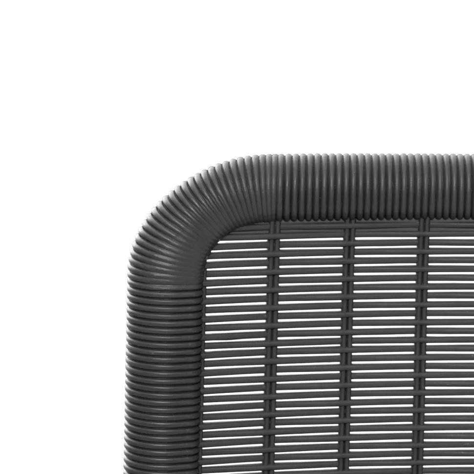 Set Tavolo da Giardino 4 Posti in Metallo con Sedie Intrecciate Antracite