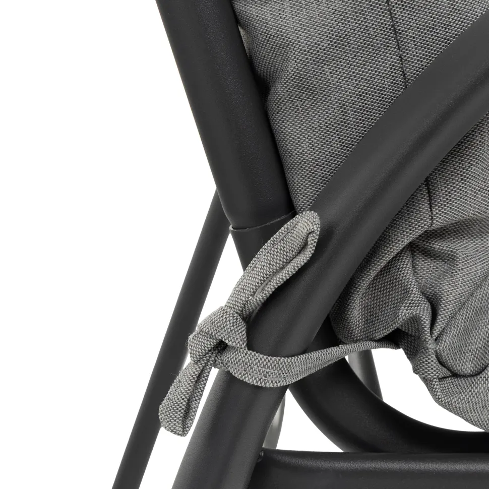 Set Tavolo da Giardino 6 Sedie con Ombrellone Grigio