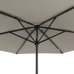 Set Tavolo da Giardino 6 Sedie con Ombrellone Grigio