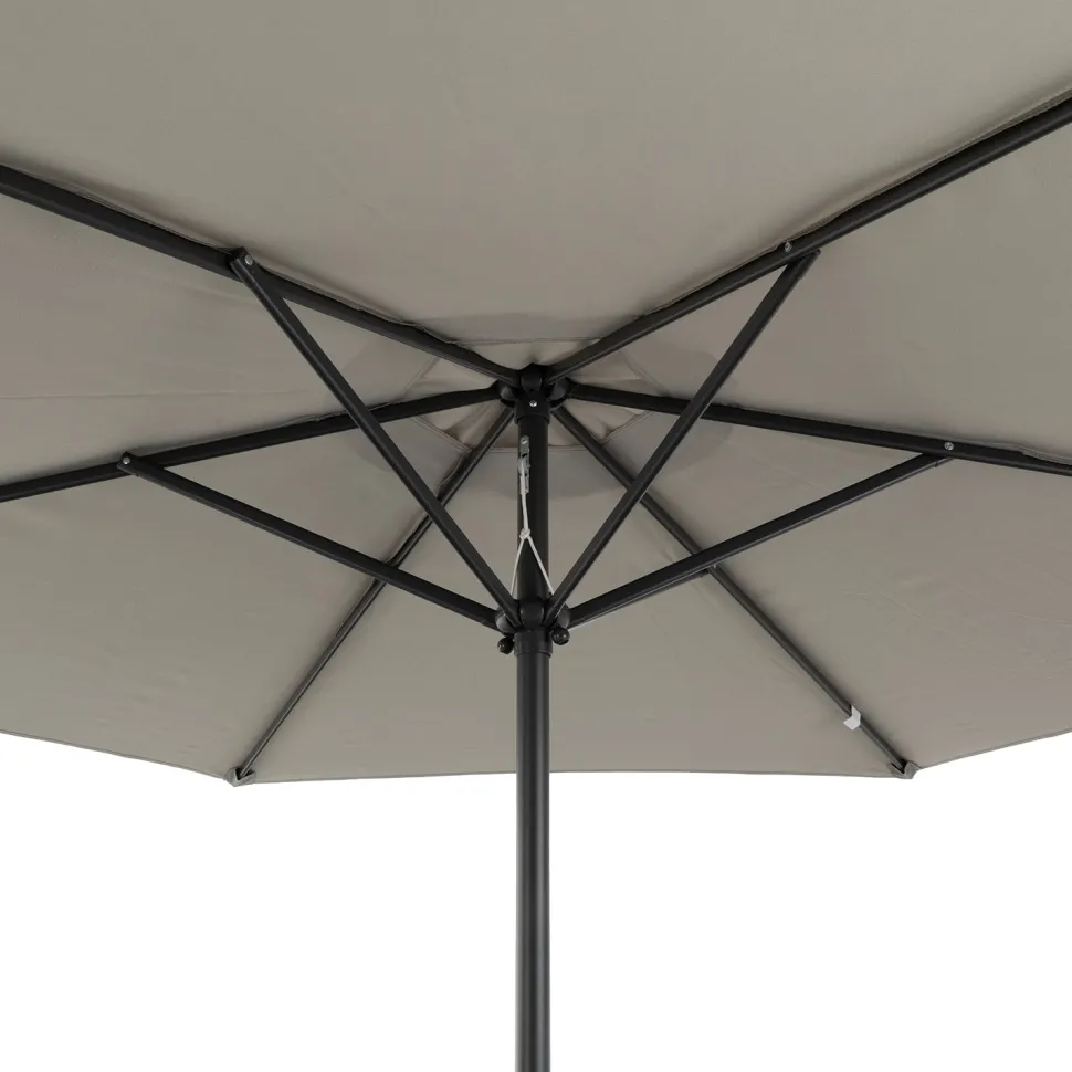 Set Tavolo da Giardino 6 Sedie con Ombrellone Grigio