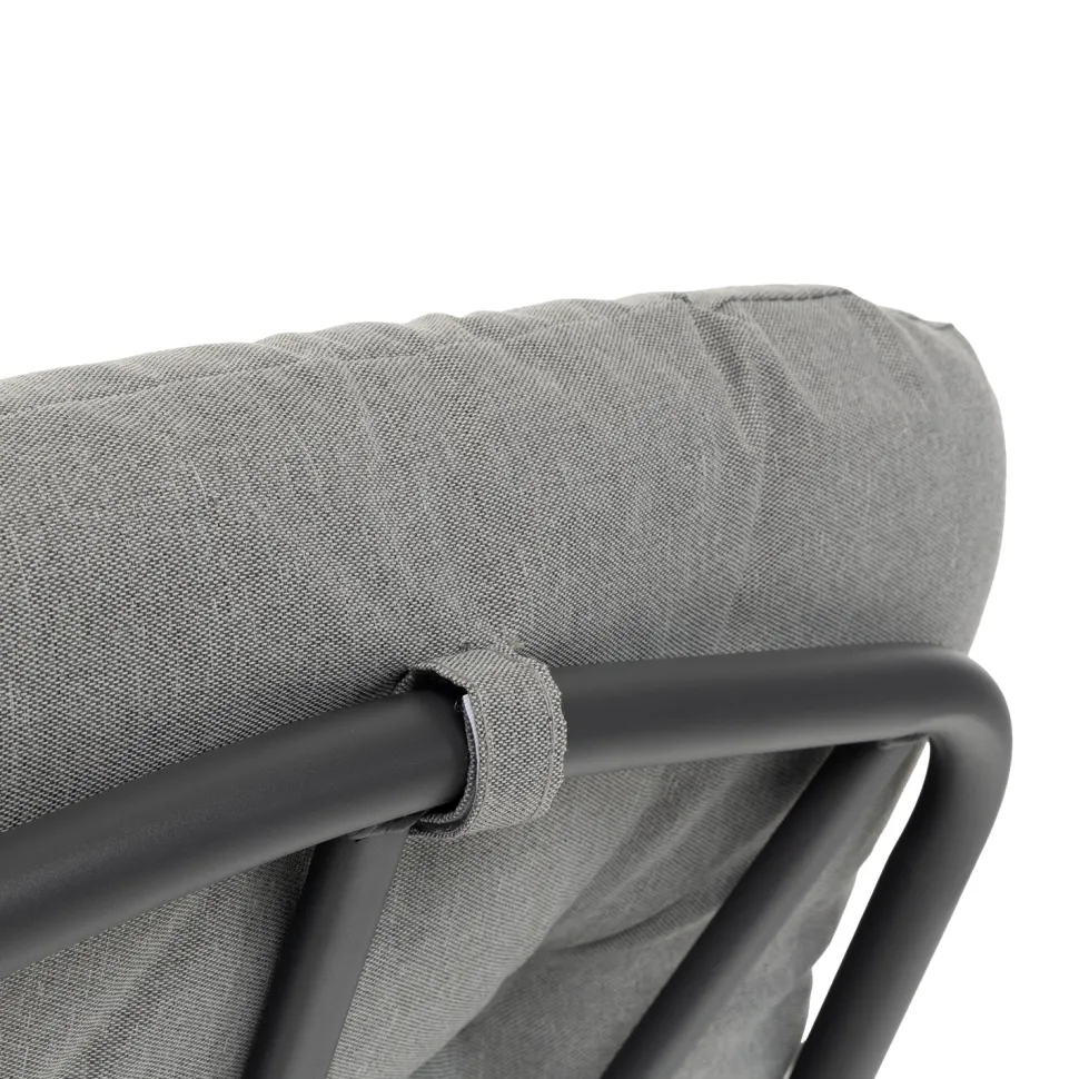 Set Tavolo da Giardino 6 Sedie con Ombrellone Grigio