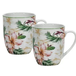 Set 2 Tazze in Porcellana Decorata Multicolor 33 cl