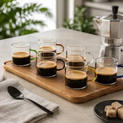 Set 6 Tazzine da Caffè Coffee Break in Vetro Borosilicato 9 cl