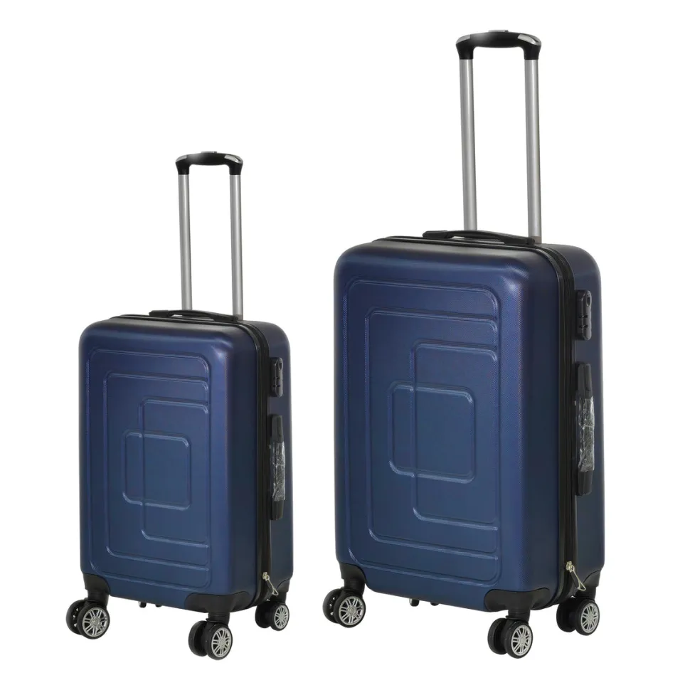 Set 2 Trolley Semirigido Blu in ABS con 4 ruote