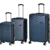 Set 3 Trolley Semirigido Blu in ABS con 4 ruote