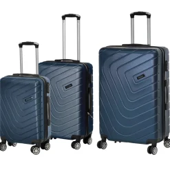 Set 3 Trolley Semirigido Blu in ABS con 4 ruote