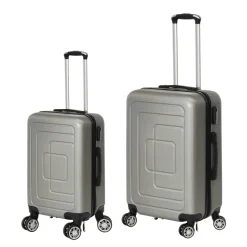 Set 2 Trolley Semirigido Grigio in ABS con 4 ruote