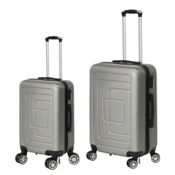 Set 2 Trolley Semirigido Grigio in ABS con 4 ruote