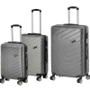 Set 3 Trolley Semirigido Grigio in ABS con 4 ruote