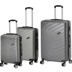 Set 3 Trolley Semirigido Grigio in ABS con 4 ruote