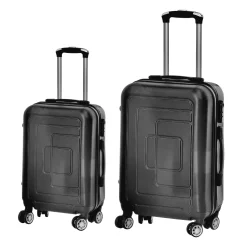 Set 2 Trolley Semirigido Nero in ABS con 4 ruote