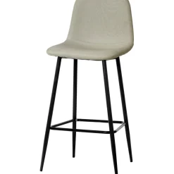 Sgabello Alto tessuto in Lino Beige