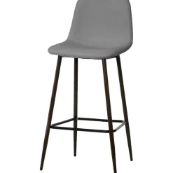 Sgabello Alto tessuto in Lino Grigio