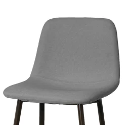 Sgabello Alto tessuto in Lino Grigio