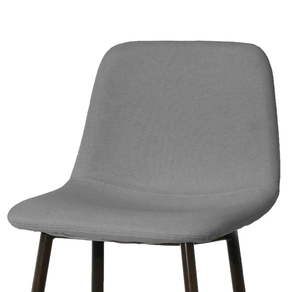 Sgabello Alto tessuto in Lino Grigio