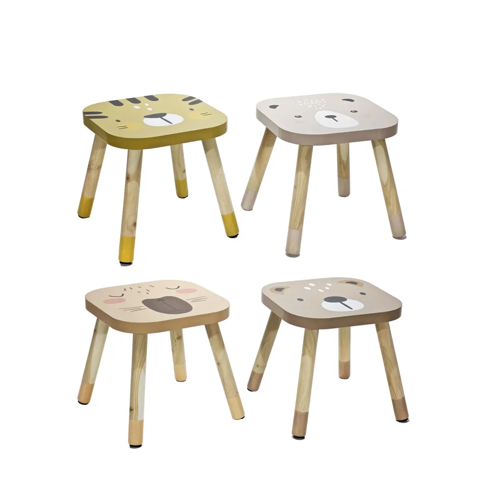 Sgabello Animali Bambini in Legno Linea Baby Cute