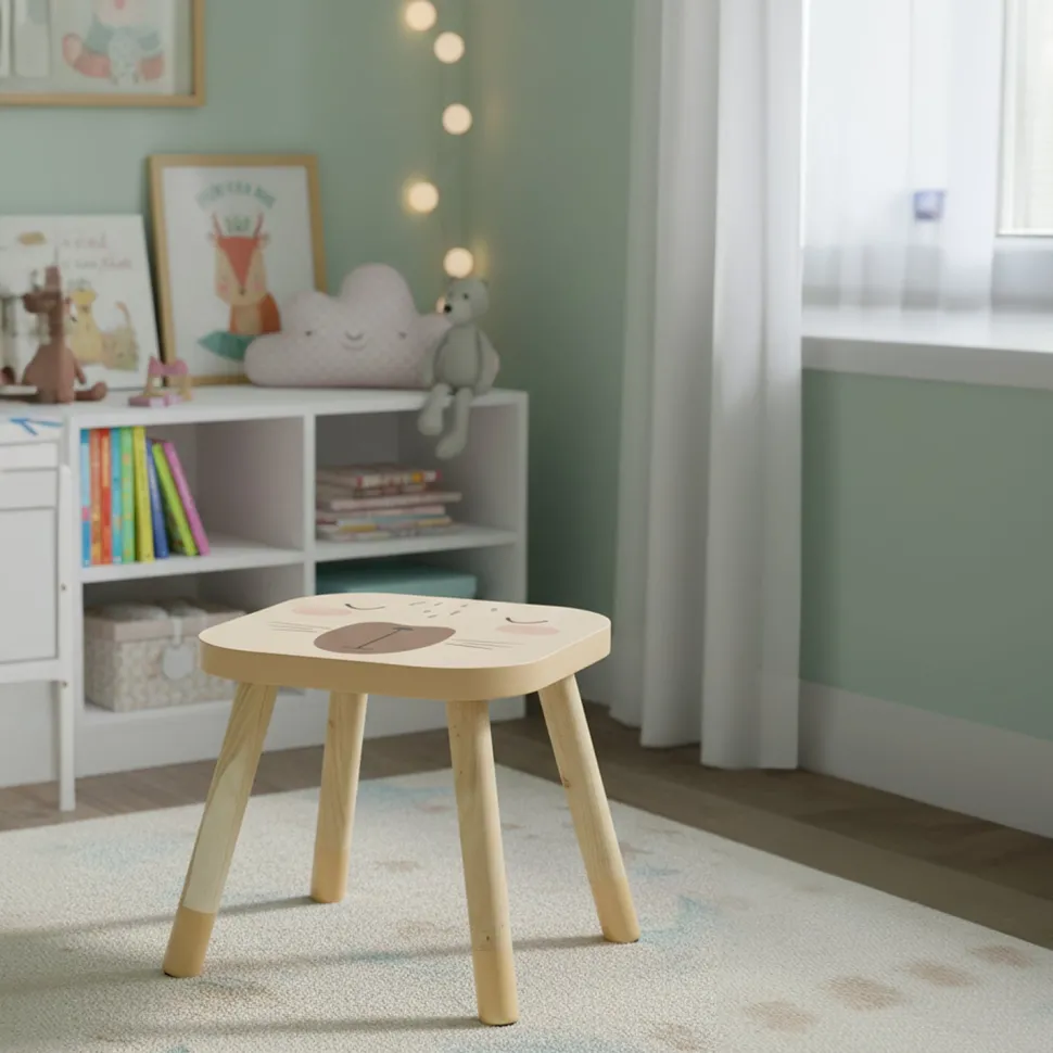 Sgabello Animali Bambini in Legno Linea Baby Cute