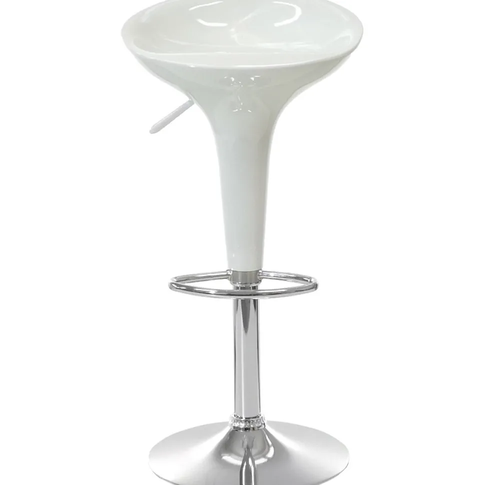 Sgabello Regolabile ABS e Metallo Bianco