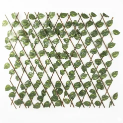 Siepe Artificiale Estensibile con foglie di Epipremnum Aureum Verde h100x190 cm