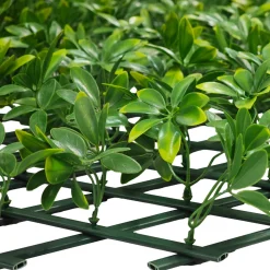 Siepe Artificiale Estensibile con foglie di Schefflera Verde h28x280 cm