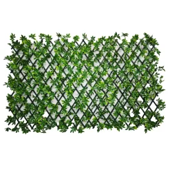 Siepe Artificiale Estensibile con foglie di Schefflera Verde h28x280 cm