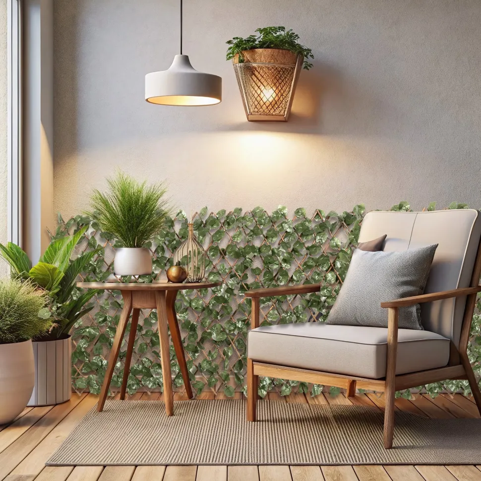 Siepe Artificiale Estensibile con Foglie di Acero h90x180 cm
