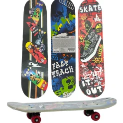Skateboard per Bambini lunghezza 60 cm – Tavola in Legno e PVC con Ruote Resistenti