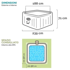 Spa Idromassaggio PureSpa™ Bubble Chevron Deluxe™ 6 Posti Effetto Rigato