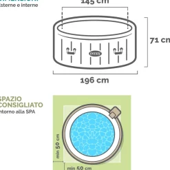 Spa Idromassaggio PureSpa™ Bubble Massage 4 Posti Blu Navy