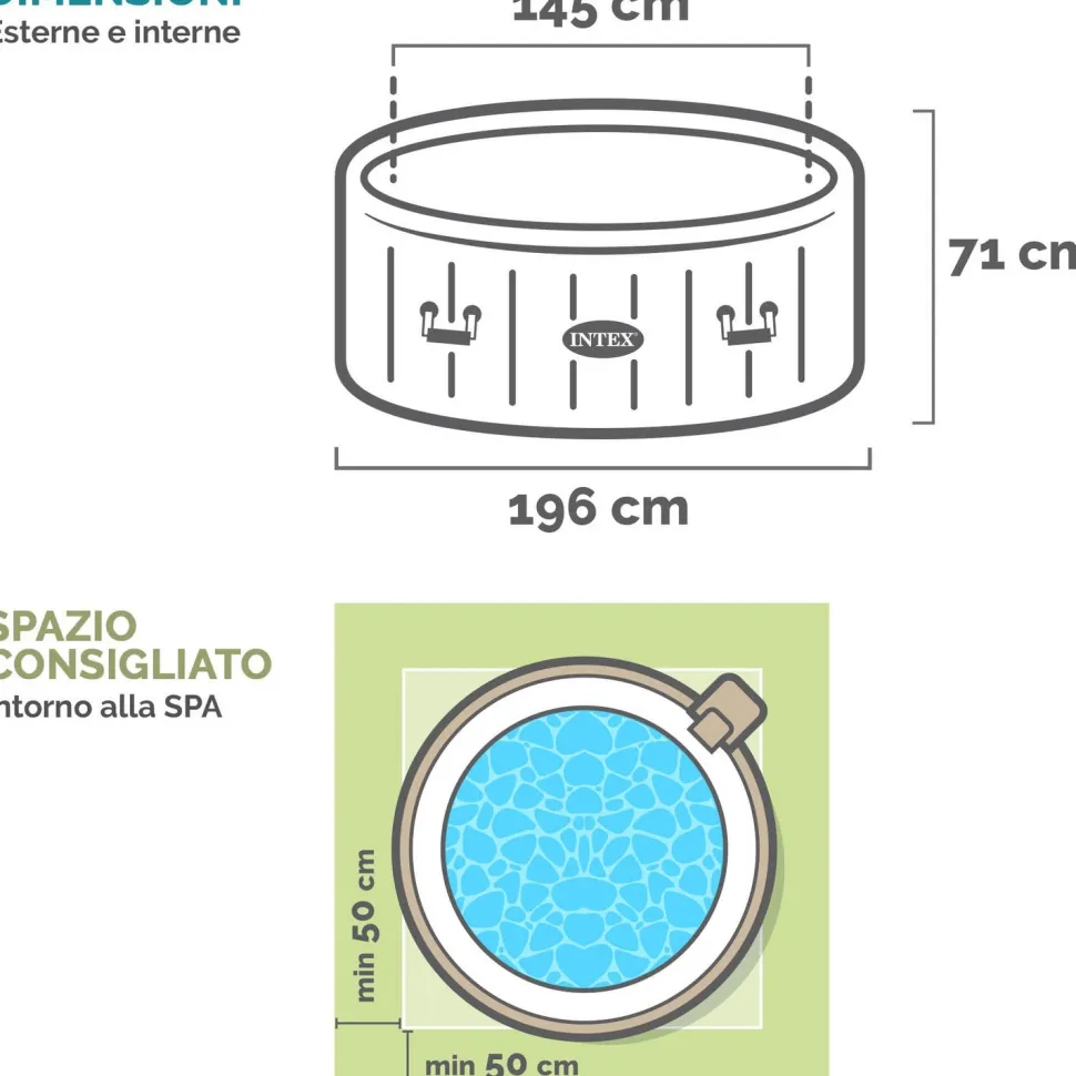 Spa Idromassaggio PureSpa™ Bubble Massage 4 Posti Blu Navy