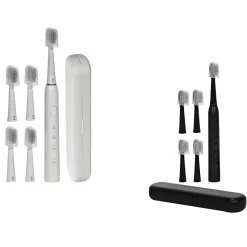 Spazzolino Elettrico Ricaricabile Aura Clean 3X con 5 Testine e Custodia da Viaggio