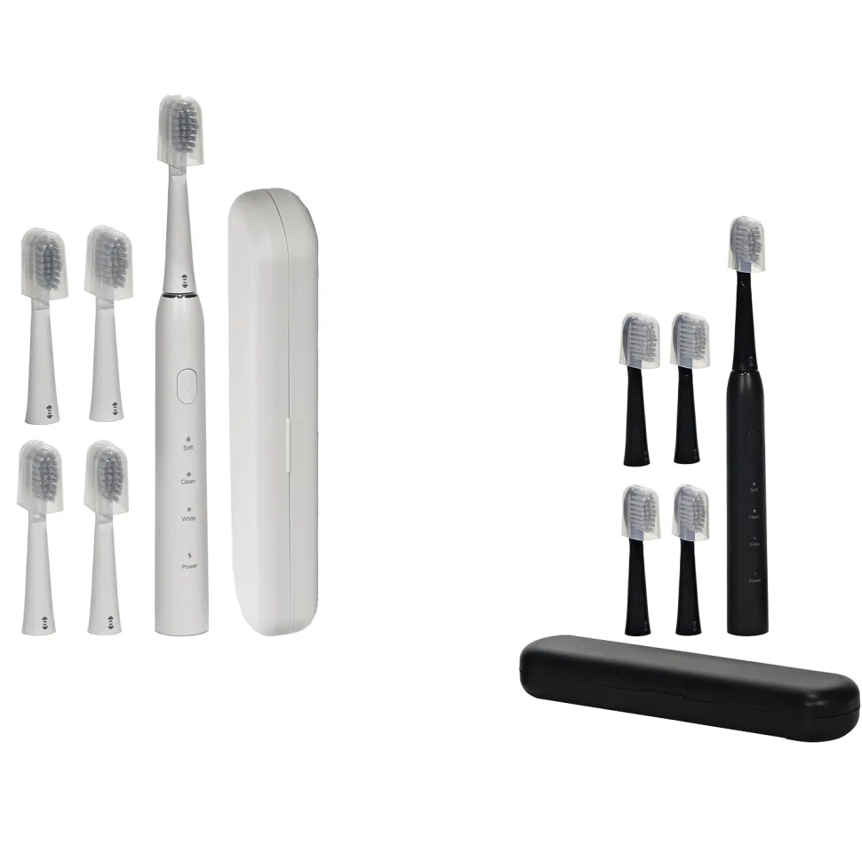Spazzolino Elettrico Ricaricabile Aura Clean 3X con 5 Testine e Custodia da Viaggio