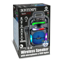 Speaker Bluetooth Wireless Tech 120W con Microfono e Luci RGB