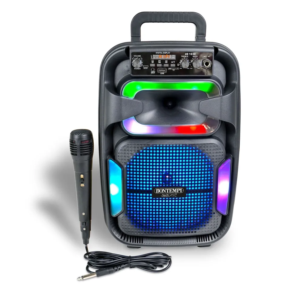 Speaker Bluetooth Wireless Tech 120W con Microfono e Luci RGB