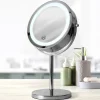 Specchio Luminoso LED Touch da Tavolo 3x in Metallo e Vetro