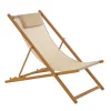 Spiaggina con Cuscino in Alluminio Effetto Legno con Tessuto Tortora h85x107x61,5 cm