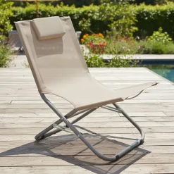 Spiaggina Pieghevole con Cuscino h55x49x49 cm