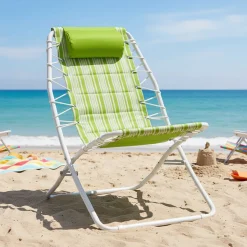 Spiaggina Pieghevole con Cuscino h77x75x59 cm