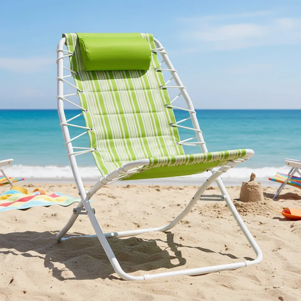 Spiaggina Pieghevole con Cuscino h77x75x59 cm