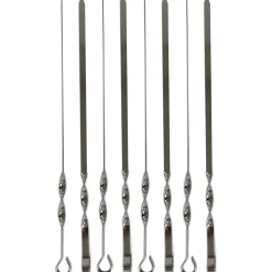 Spiedini in metallo cromato per barbecue h45 cm