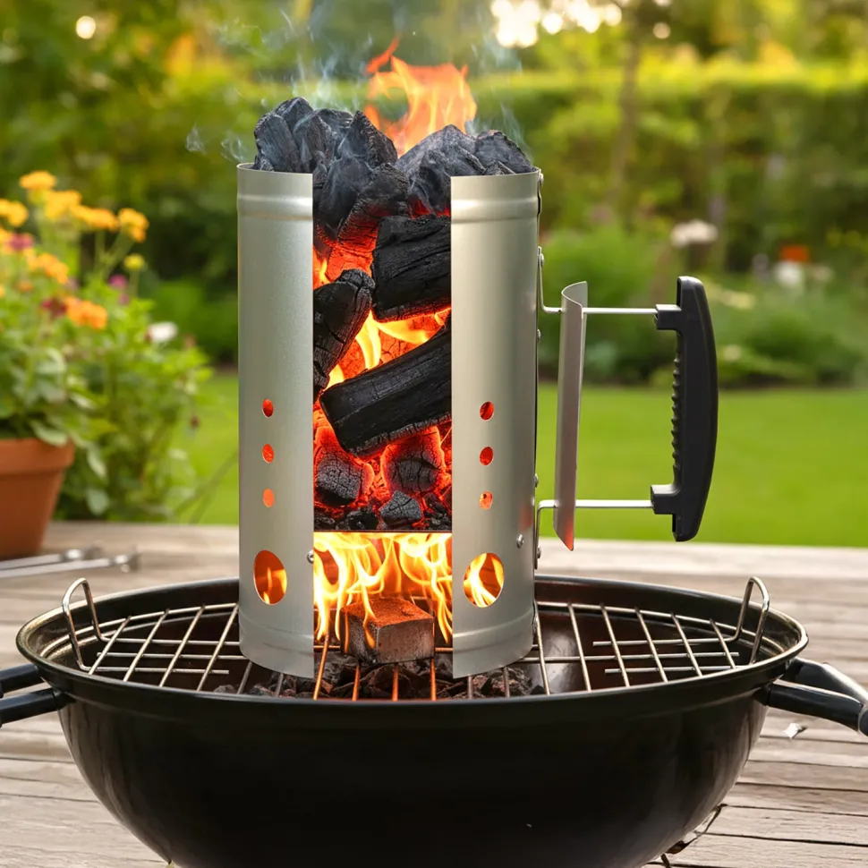 Starter per Barbecue in Acciaio Zincato h27,5 cm diametro 17 cm