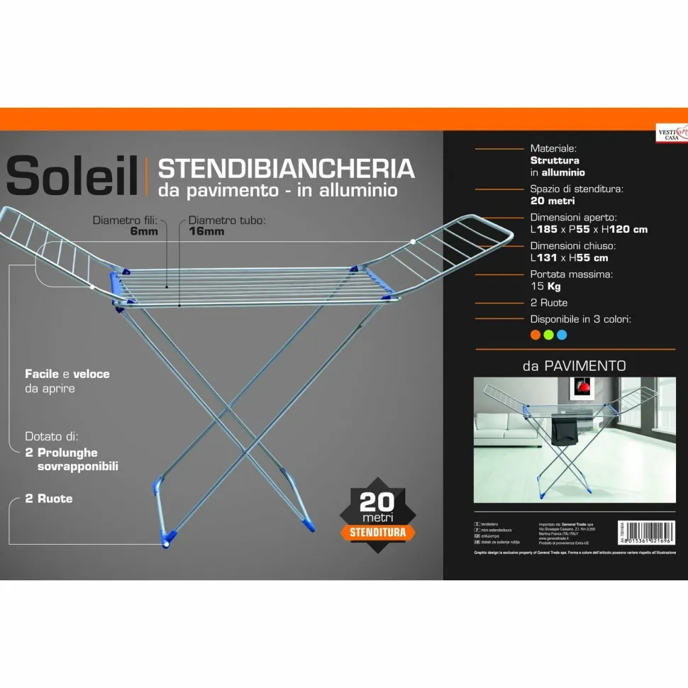 Stendibiancheria da pavimento Soleil