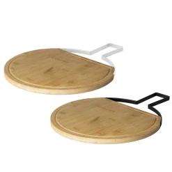 Tagliere in bamboo con manico in metallo 41x31cm