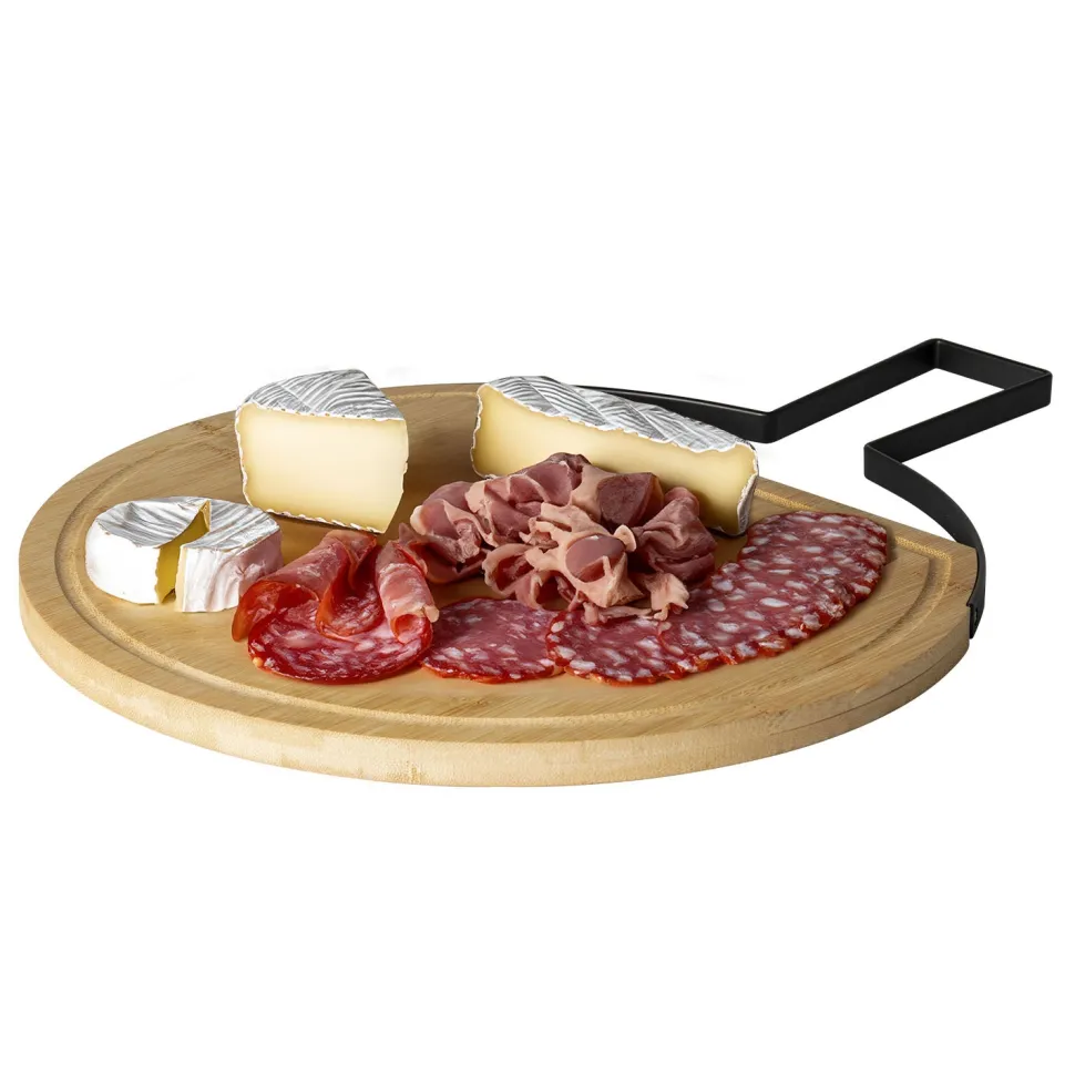 Tagliere in bamboo con manico in metallo 41x31cm