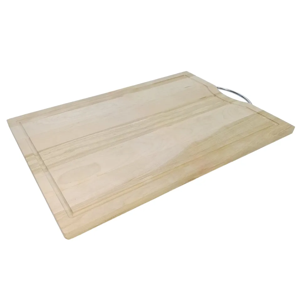 Tagliere Rettangolare in Legno con manico in Acciaio Linea Betulla 45x30 cm