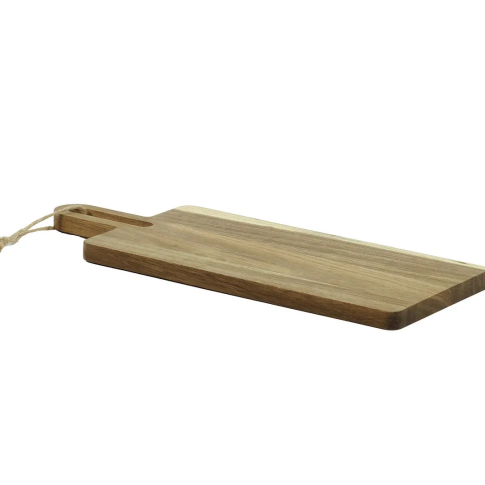 Tagliere Rettangolare in Legno di Acacia con Manico Linea Acacia 38x15 cm