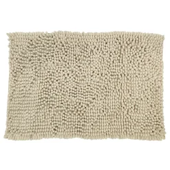 Tappeto Bagno in Ciniglia Beige 80x50 cm