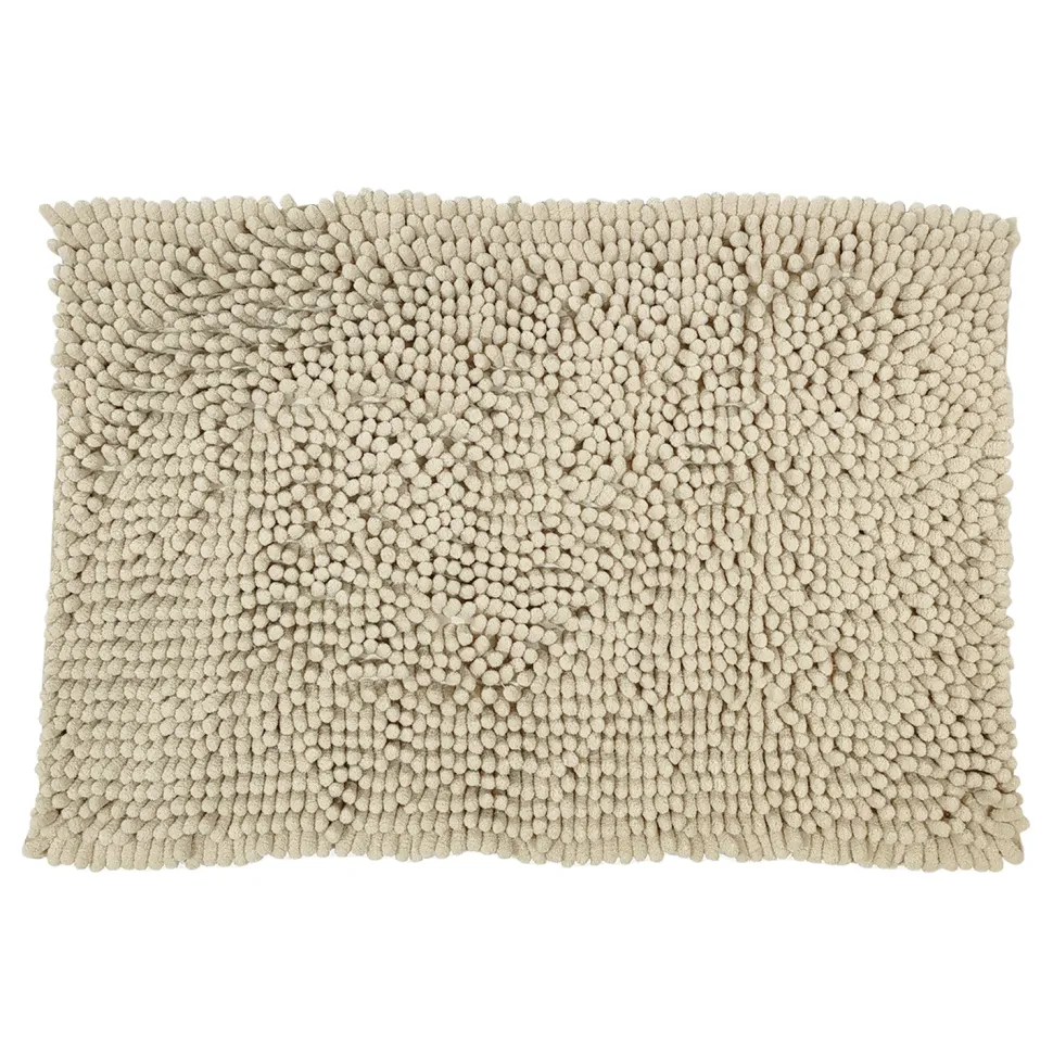 Tappeto Bagno in Ciniglia Beige 80x50 cm