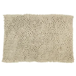 Tappeto Bagno in Ciniglia Beige 80x50 cm