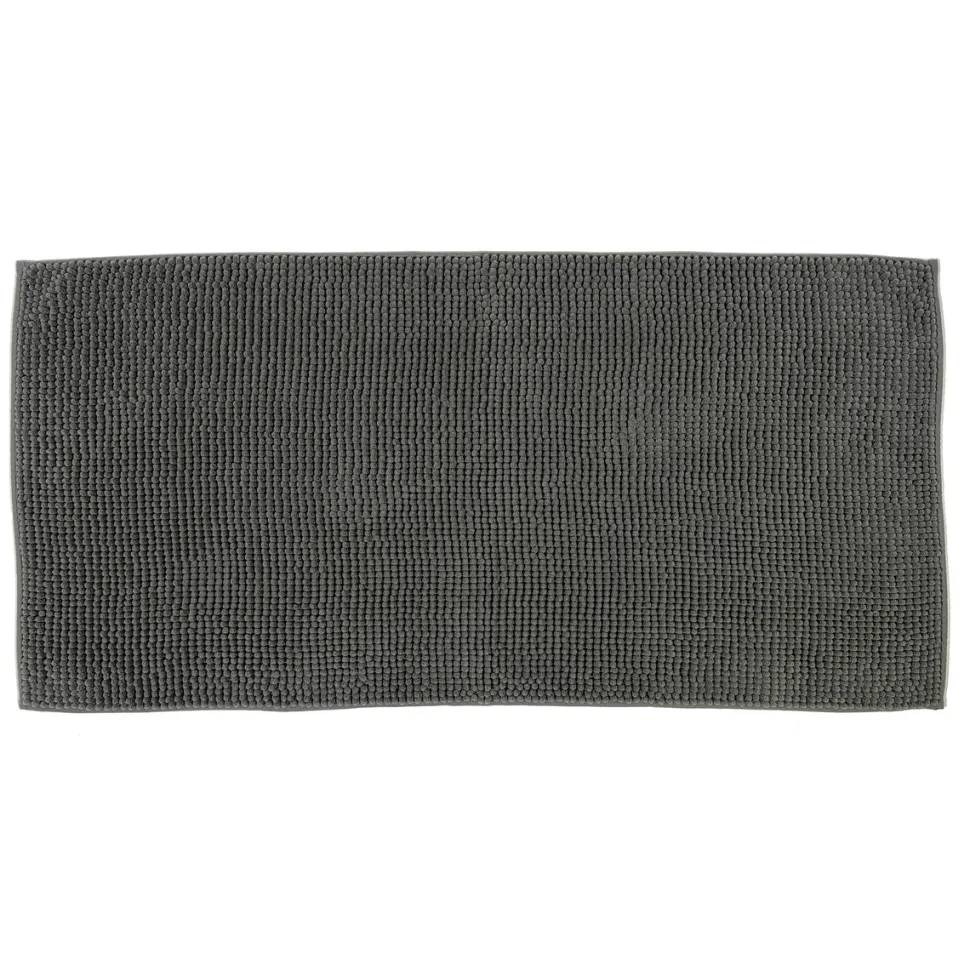 Tappeto Bagno in Ciniglia Grigio Scuro 120x60 cm